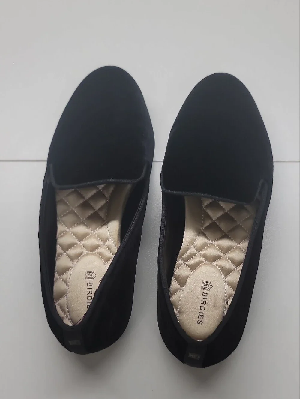 Birdies The Starling Black Velvet Slip-On Loafers Size 6.5